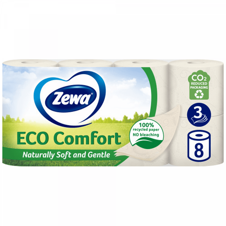 Zewa Eco Comfort Χαρτί Υγείας 3 Φύλλων 8τεμ 0,760kg