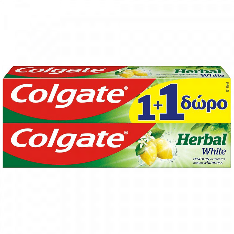 Colgate Οδοντόκρεμα Herbal Whitening 75ml 1+1 Δώρο