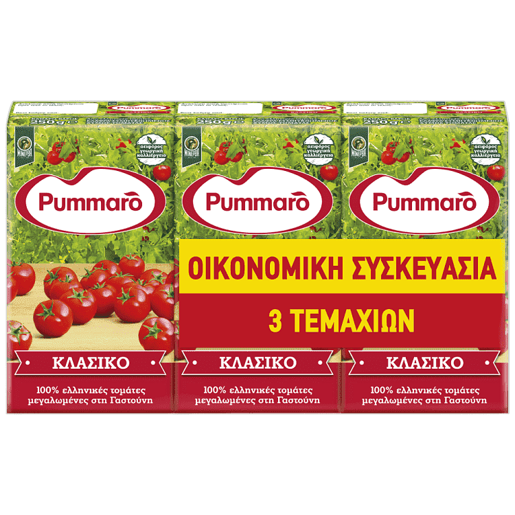 Pummaro Χυμό Τομάτας Κλασικός Συμπυκνωμένος 3Χ250gr