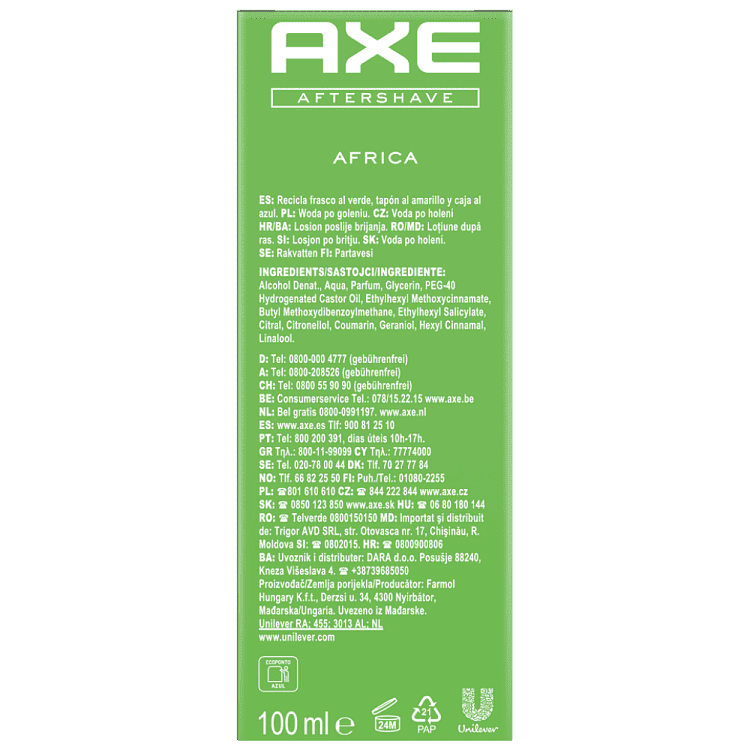 Axe After Shave Africa 100ml