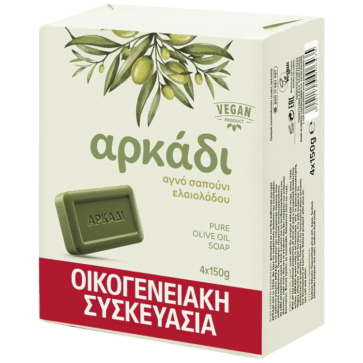 Αρκάδι Πλάκες Πράσινο Σαπούνι 4x150gr