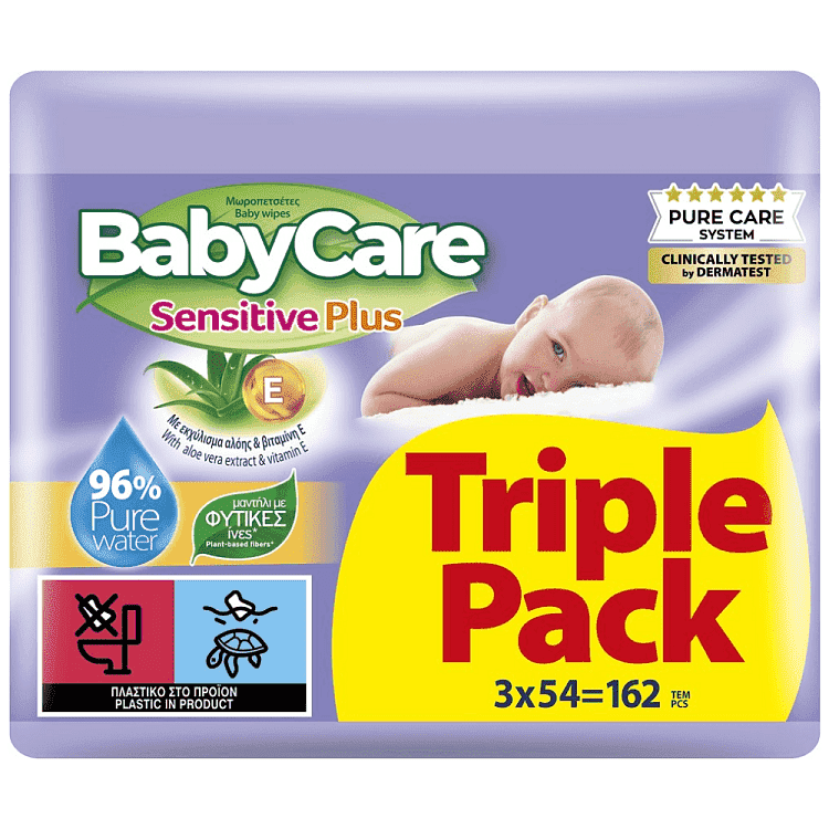 Babycare Sensitive Plus Μωρομάντηλα Triple Pack 3x54τεμ