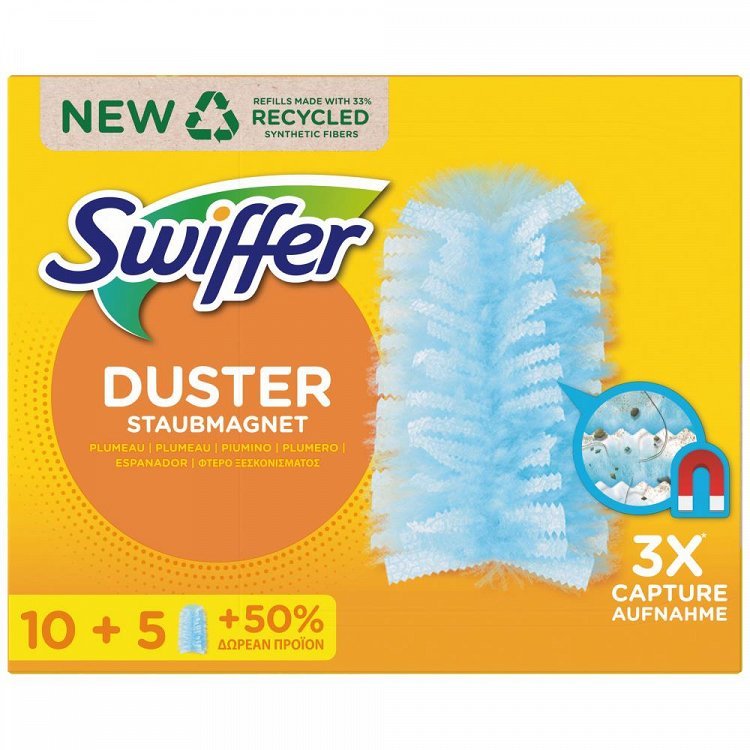 Swiffer Duster Ανταλλακτικά Ξεσκονίσματος 10τεμ +5τεμ Δώρο