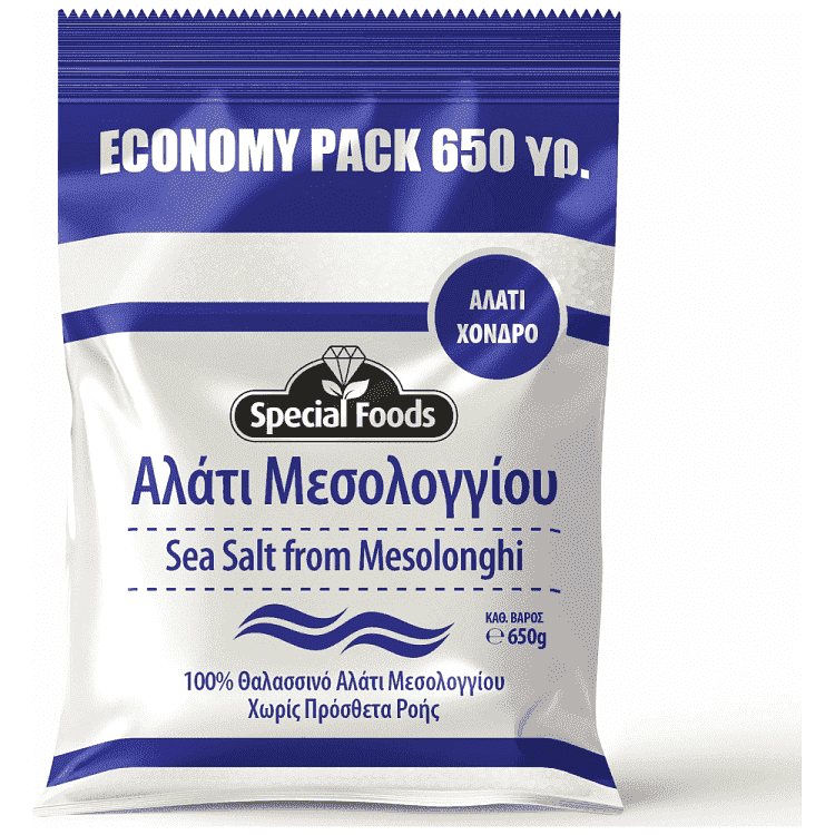 Special Foods Αλάτι Μεσολογγίου Χονδρό Economy Pack 650gr