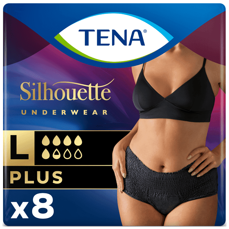 Tena Silhouette Plus Large Noir Πάνες Ακράτειας 8τεμ