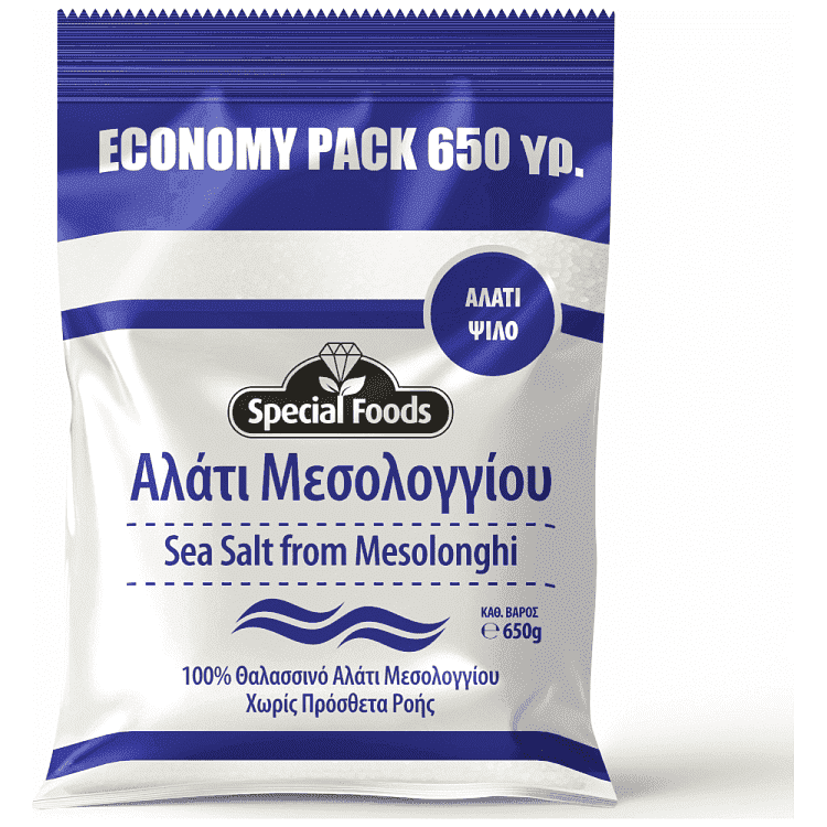 Special Foods Αλάτι Μεσολογγίου Ψιλό Economy Pack 650gr
