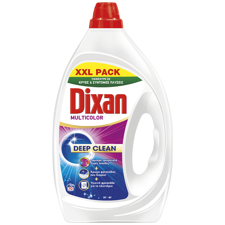Dixan Υγρό Απορρυπαντικό Πλυντηρίου Ρούχων Multicolor 70μεζ 3,260lt