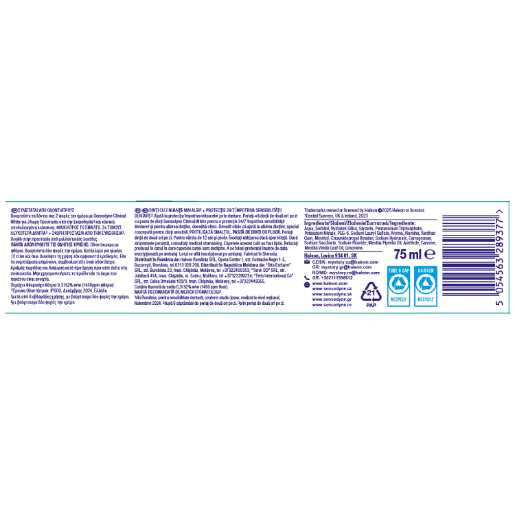 Sensodyne Clinical White Enamel 75ml