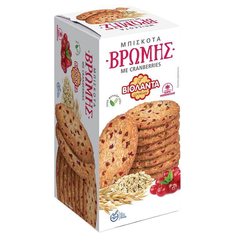 Βιολάντα Μπισκότα Βρώμης Cranberries 200gr