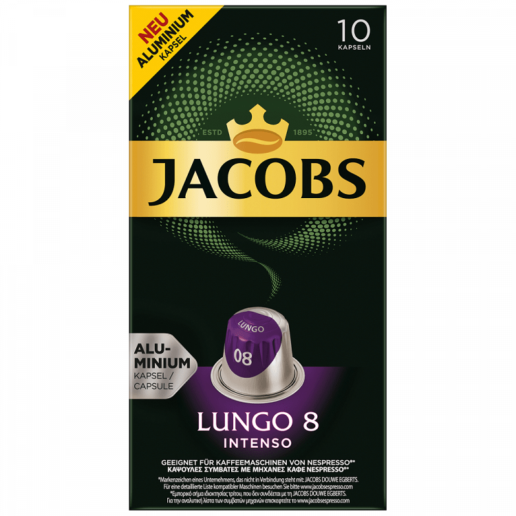 JACOBS Lungo Intenso Kάψουλες Συμβατές Με Μηχανές Nespresso* 10τεμ