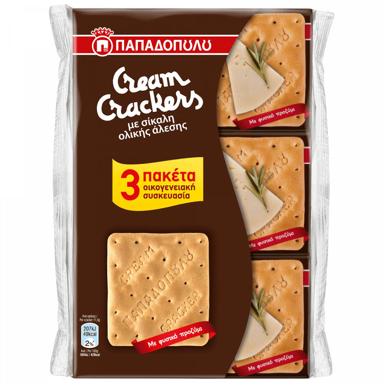 Παπαδοπούλου Cream Crackers Σίκαλης 3x175gr