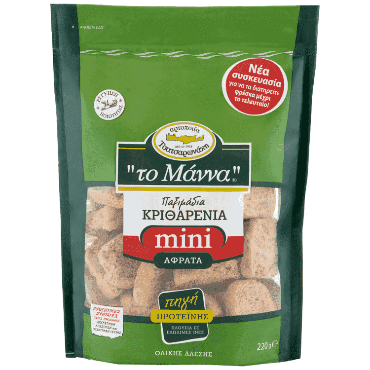 Το Μαννα Παξιμάδι Κριθαρένιο Μίνι 220gr