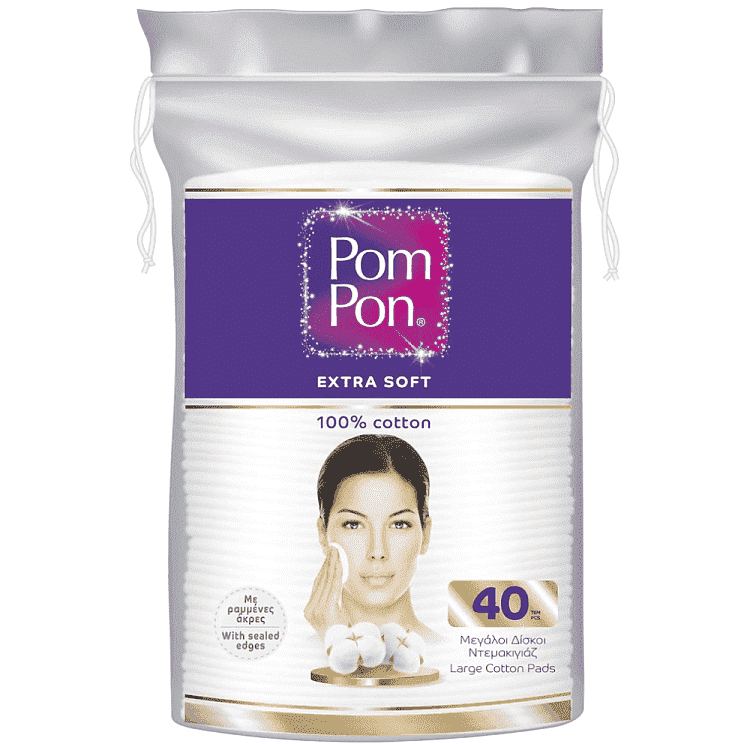 Pom Pon Δίσκοι Ντεμακιγιάζ Μεγάλο 40Τεμάχια