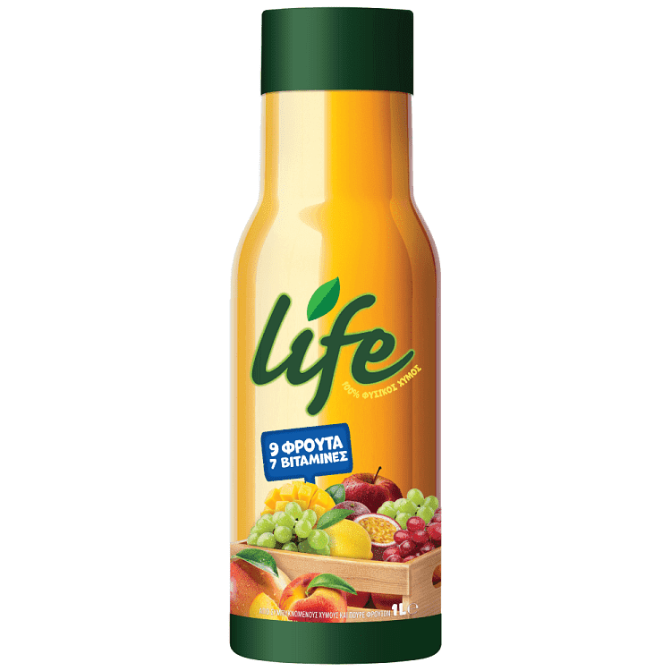Life 9 Φρούτα Μπουκάλι 1lt