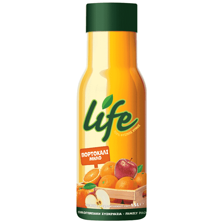 Life Χυμός Πορτοκάλι Μήλο 1,5lt