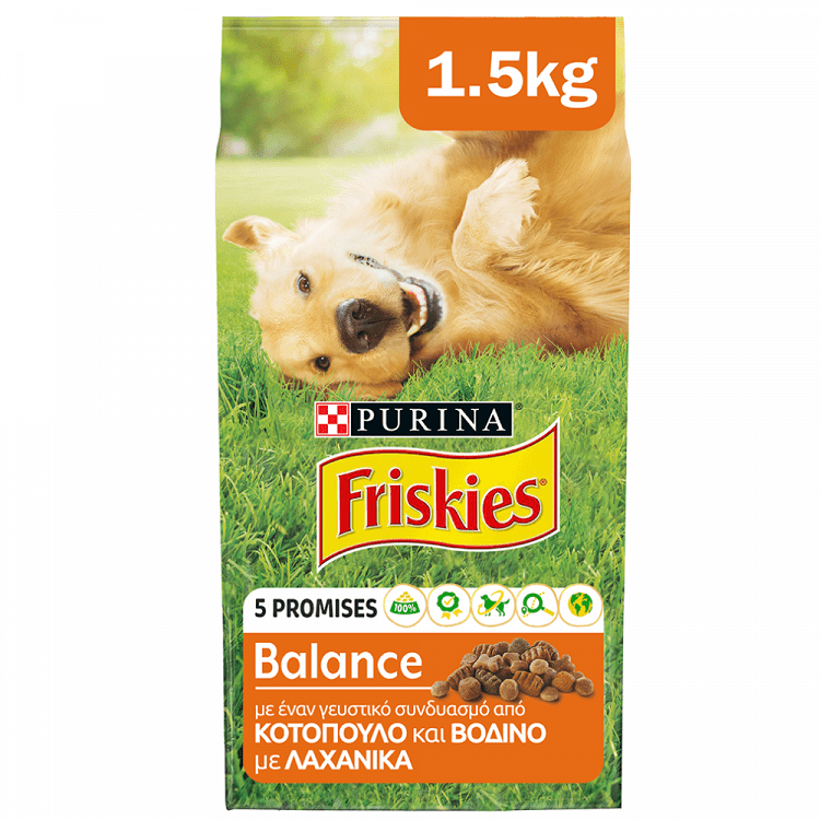 Friskies Balance Για Ενήλικους Σκύλους Κοτόπουλο & Λαχανικά 1,5kg