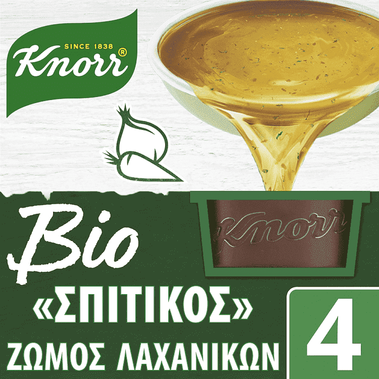 Knorr Σπιτικός Ζωμός Λαχανικών BIO 4x26gr