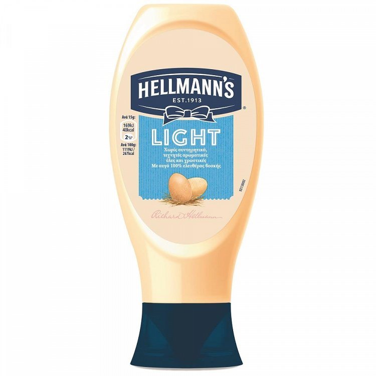Hellmann's Μαγιονέζα Light Top Down 430ml