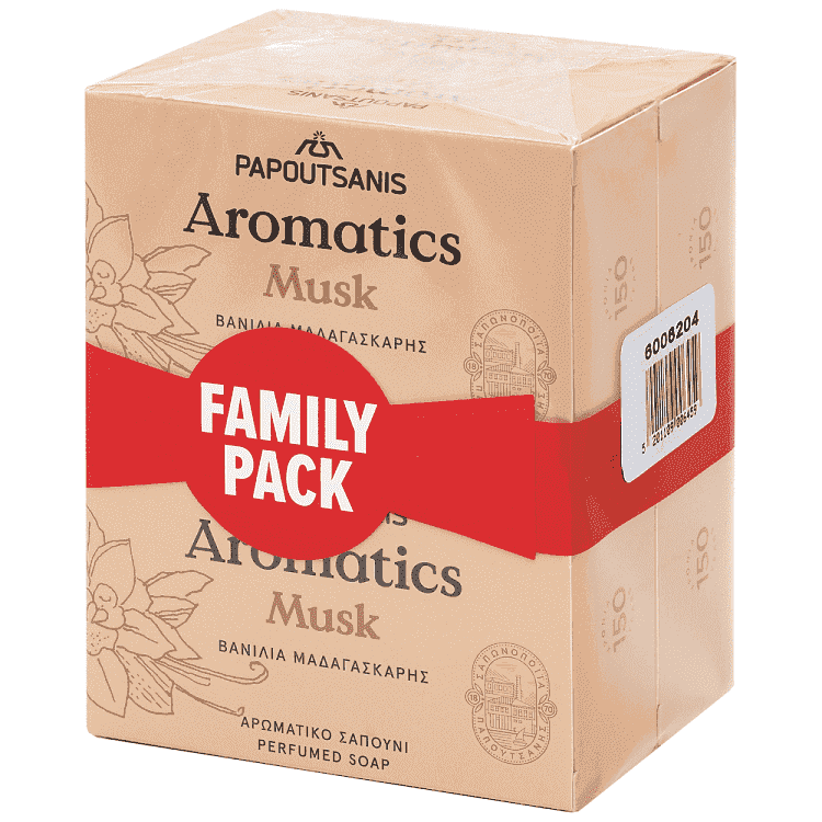 Papoutsanis Aromatics Σαπούνι Box Βανίλια Μαδαγασκάρης 4x100gr