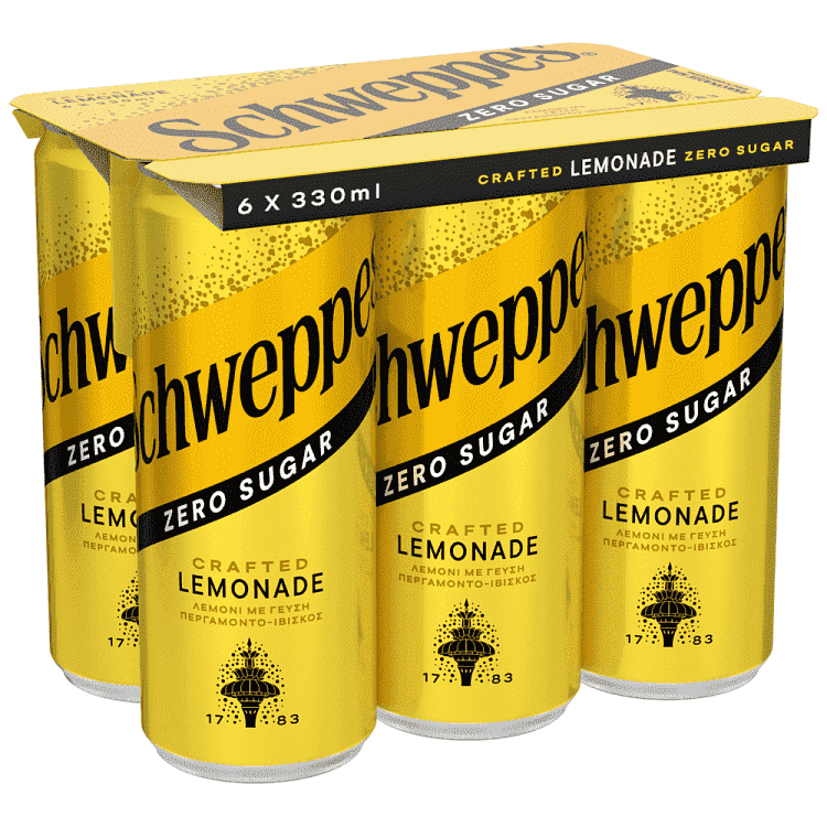 Schweppes Λεμόνι Με Γεύση Περγαμόντο-Ιβίσκος Χωρίς Ζάχαρη 6x330ml