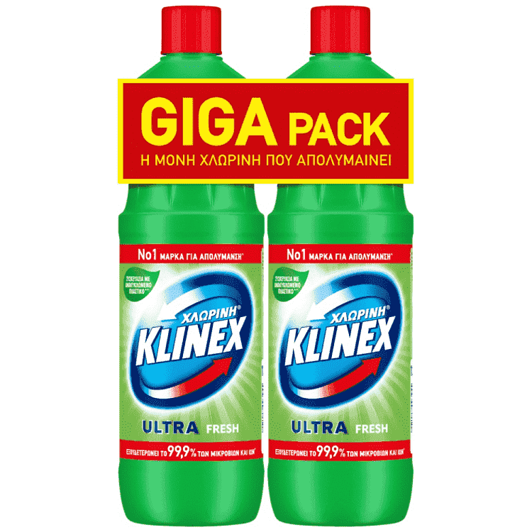 Klinex Ultra Χλωρίνη Fresh 1250ml 2τεμ Giga Pack