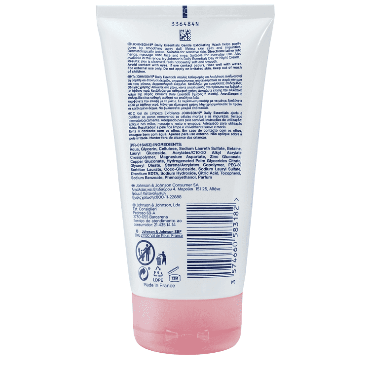 Johnson's Daily Essentials Απαλ. Καθαρ. & Απολέπιση 150ml