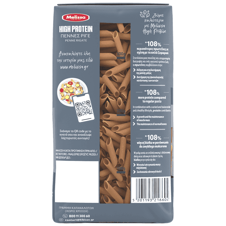 Melissa Πέννες Ριγέ Πρωτεΐνης 400gr