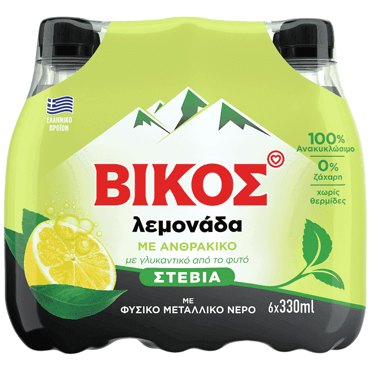 Βίκος Λεμονάδα Stevia 330ml 6τεμ