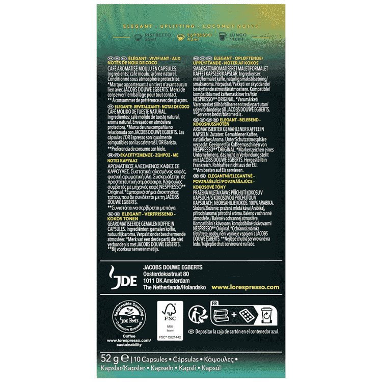 L'or Espresso Κάψουλες Coconut Iced 10τεμ 52gr