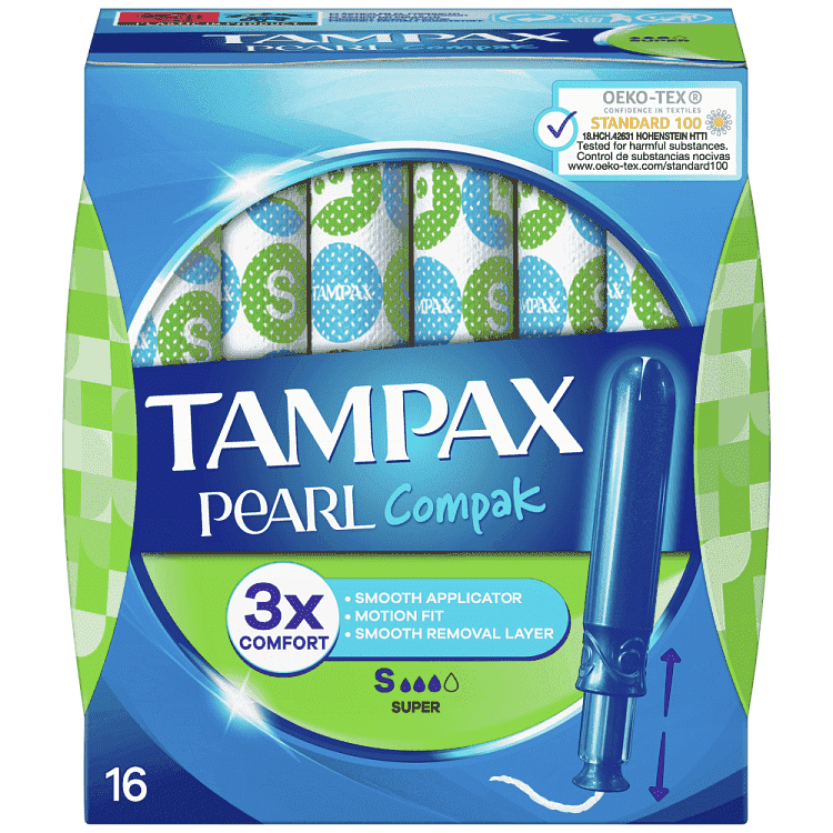 Tampax Compak Pearl Super Ταμπόν 16τεμ