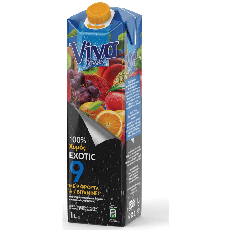 Viva Fresh Φυσικός Χυμός Exotic Με 9 Φρούτα 1lt