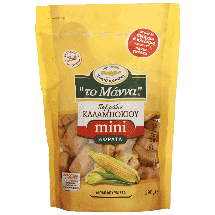 To Μάννα Παξιμάδι Με Καλαμπόκι Μίni 280gr