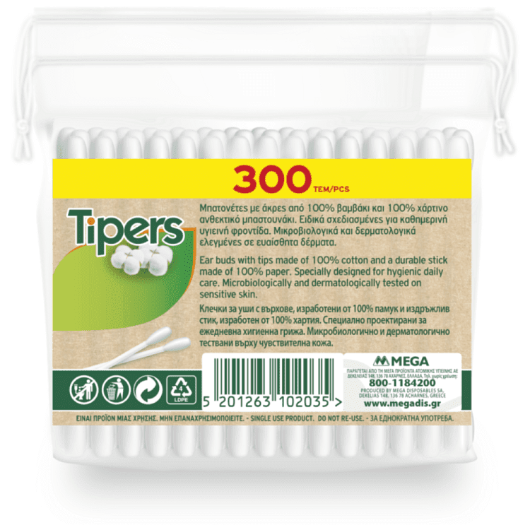 Μέγα Ωτοκαθαριστές Tipers Νatura 300τεμ