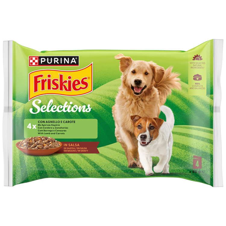 Friskies Adult Υγρή Τροφή Αρνί Καρότο 4x85gr