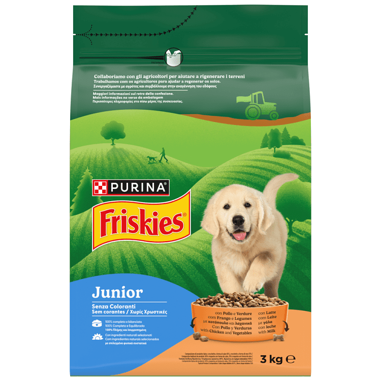 Friskies Junior Για Κουτάβια Με Κοτόπουλο, Γάλα & Λαχανικά 3kg