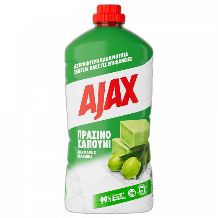 Ajax Υγρό Καθαριστικό Πράσινο Σαπούνι Για Μάρμαρα & Πλακάκια 1lt