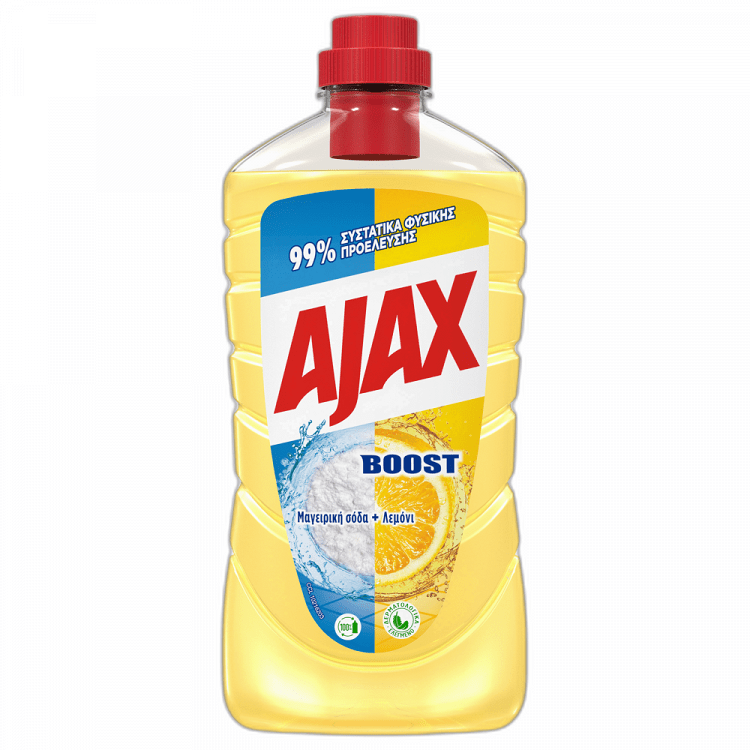 Ajax Boost Μαγειρική Σόδα και Λεμόνι Καθαριστικό Πατώματος 1000ml