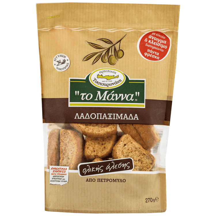 To Μαννα Λαδοπαξίμαδα Ολικής Πετρομύλου 270gr