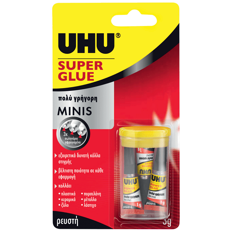 UHU Κόλλα Super Minies 3x1g
