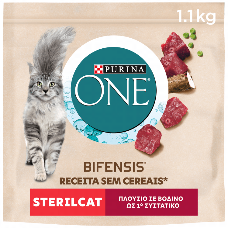 Purina One Τροφή Για Στειρωμένες Γάτες Μοσχάρι Χωρίς Γλουτένη 1,1kg