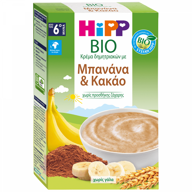 Hipp Κρέμα Μπανάνα Κακάο Χωρίς Γάλα Bio 200gr