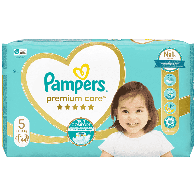 Pampers Πάνες Premium Care Jumbo Box (44τεμ) Νο5 (11-16kg)