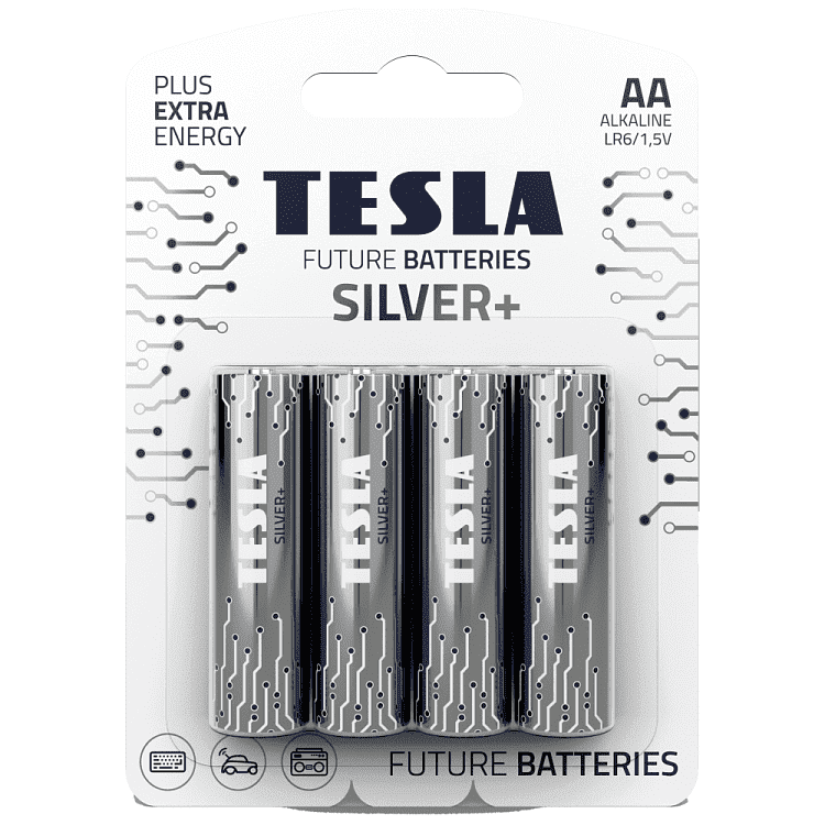 Tesla Silver + Αλκαλική ΑΑ 4τεμ