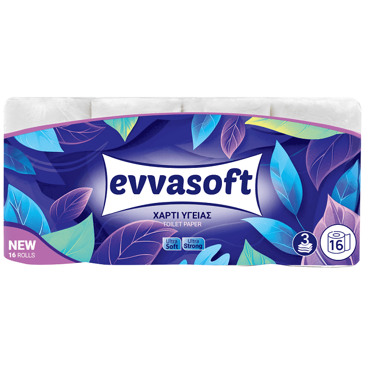 Evvasoft Χαρτί Υγείας 3Φύλλων 16άρι 1,648kg