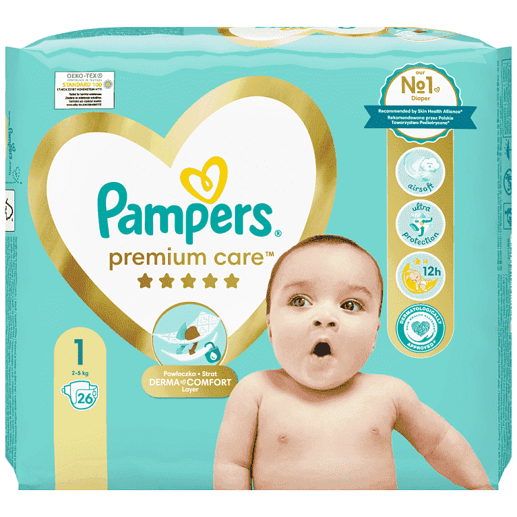 Pampers Πάνες Premium Care Carry Pack (26τεμ) Νo1 (2-5kg)