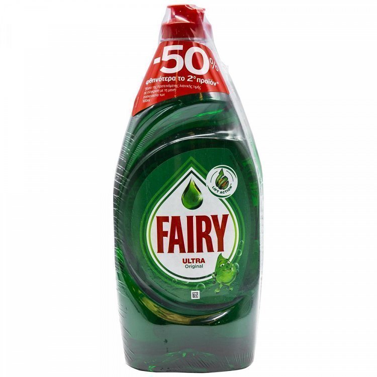 Fairy Υγρό Πιάτων Original 900ml (To 2o -50%)