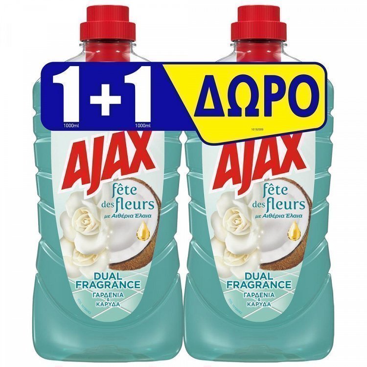 Ajax Fete De Fleurs Καθαριστικό Γαρδένια Και Καρύδα 1lt 1+1Δώρο