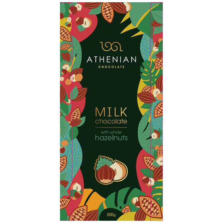 Athenian Σοκολάτας Γάλακτος Με Φουντούκια 200gr