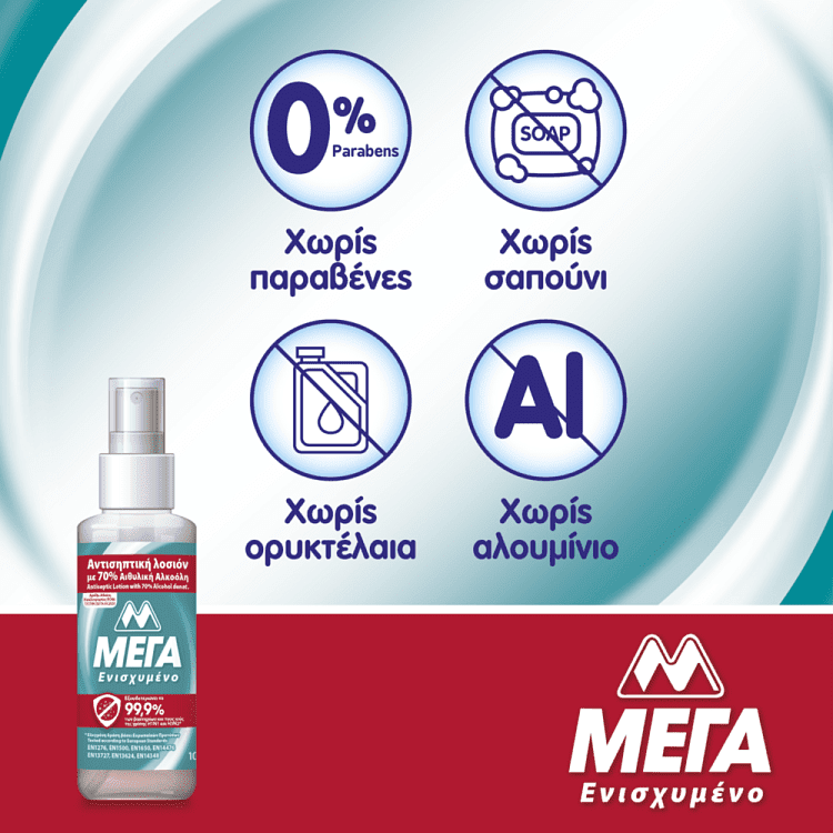 ΜΕΓΑ Αντισηπτική Λοσιόν Σπρέι 100ml