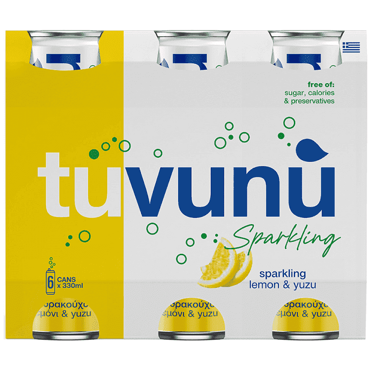Tuvunu Ανθρακούχο Νερό Λεμόνι & Yuzu 330ml 6τεμ